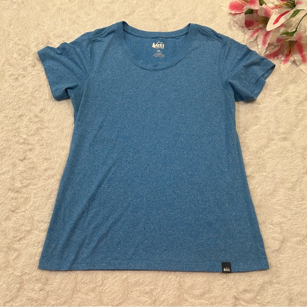REI Co-Op Blue Heathered Short Sleeve T-Shirt Medium